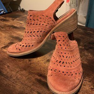 Sofft Alyse Slingback Cutout Booties, Ankle Boots, SlipOn, 7M, Rust Orange